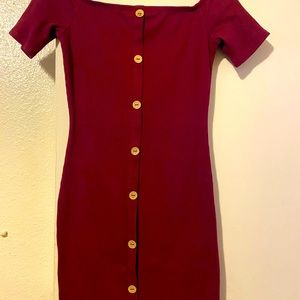 Ambiance Burgundy Dress Medium Size ( Stretch)